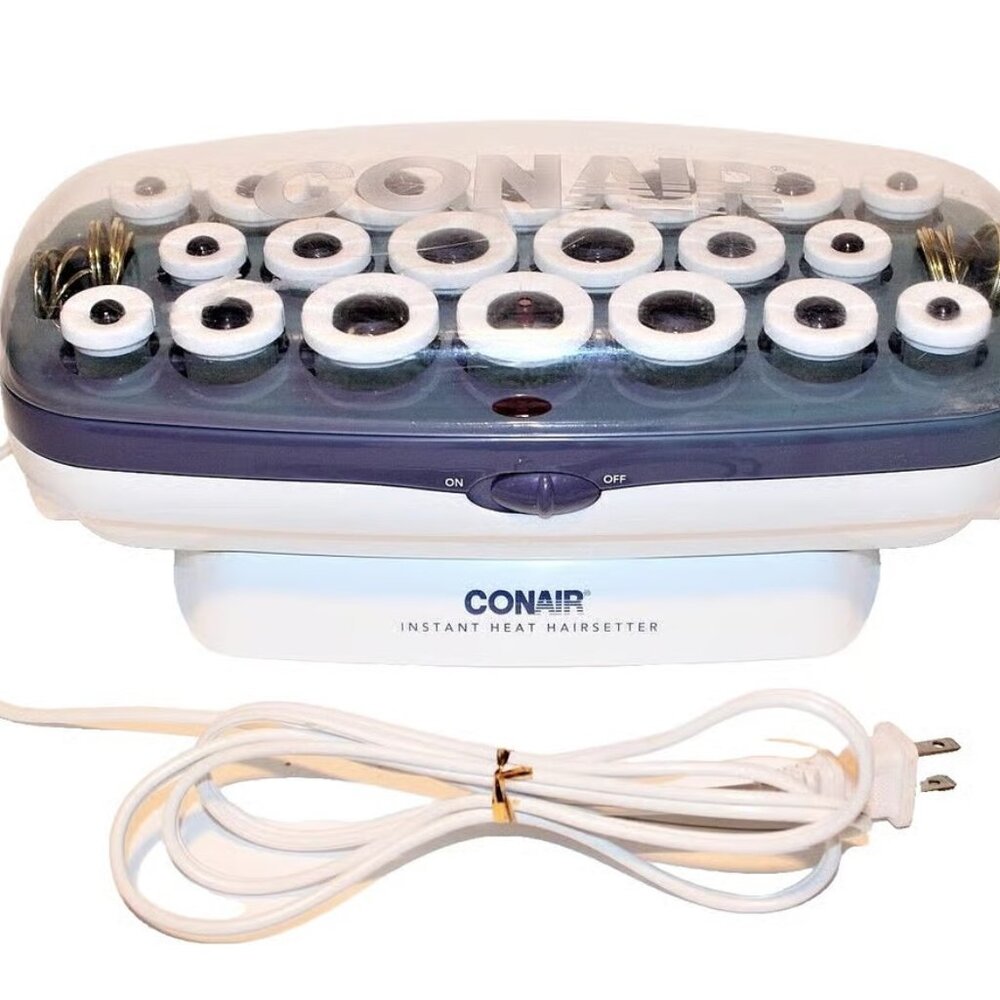 Conair Hot Rollers Instant Heat Hairsetter CHV21 Flocked 3 Sizes Curlers 18 Clip